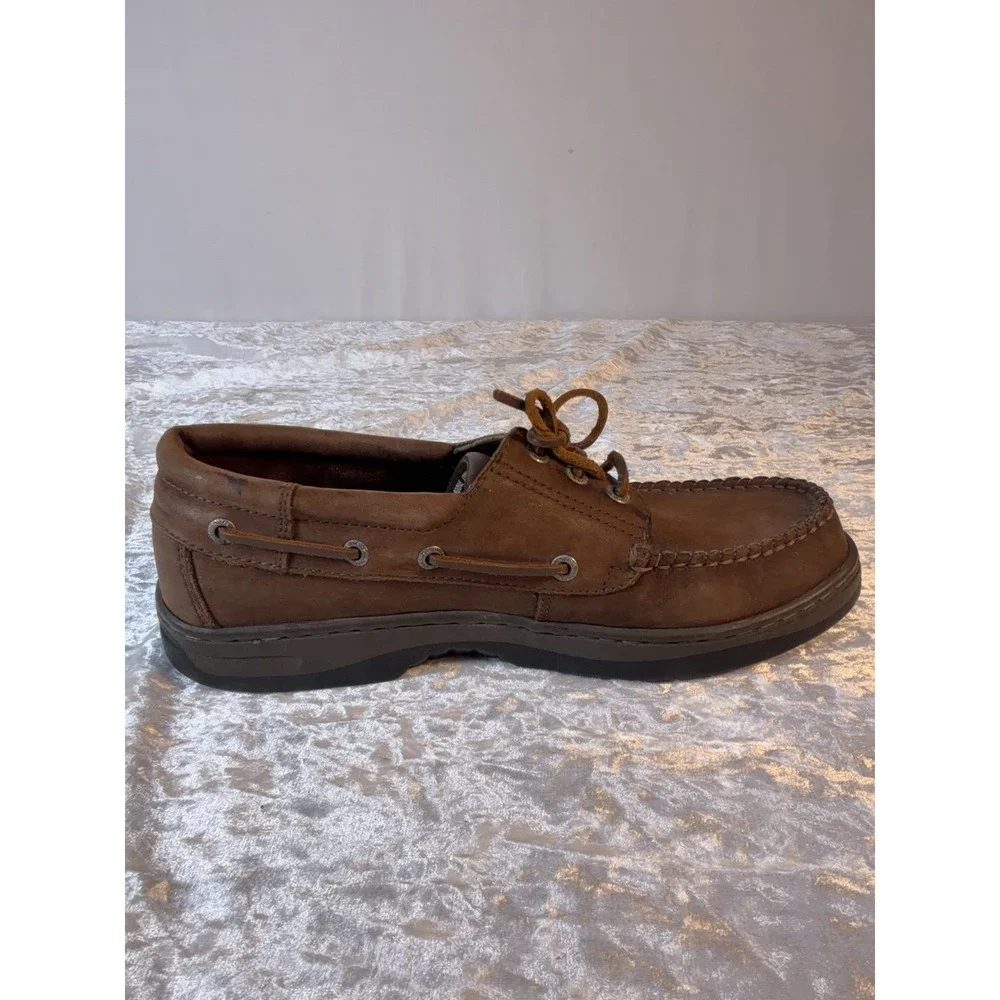 Earth Shoes Brown Leather Boat Shoes Men's Size 9 Lace Up Comfort Casual